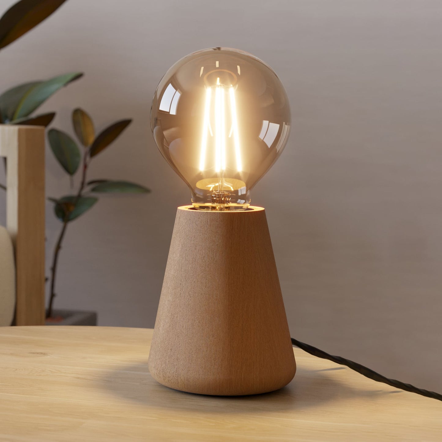 Asby table lamp, light wood, height 10 cm, wood