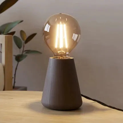 Asby table lamp, dark wood, height 10 cm, wood