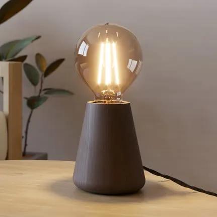 Asby table lamp, dark wood, height 10 cm, wood