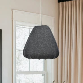 Barlaston hanging light, Ø 35 cm, black/grey, metal, fabric