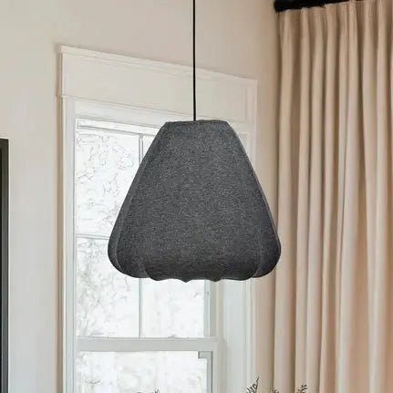 Barlaston hanging light, Ø 35 cm, black/grey, metal, fabric