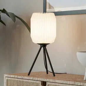 Belgrave table lamp, height 44 cm, black/white, metal/paper