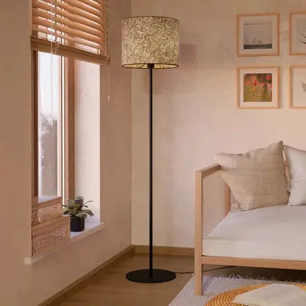 Butterburn floor lamp, height 162 cm, beige/green, metal/fabric
