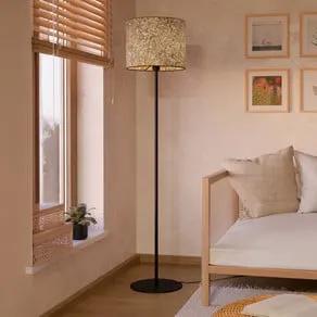 Butterburn floor lamp, height 162 cm, beige/green, metal/fabric