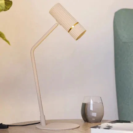 LED table lamp Caminia, height 48.5 cm, sand-coloured, steel