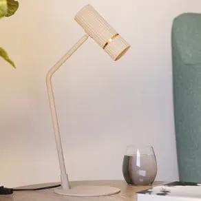 LED table lamp Caminia, height 48.5 cm, sand-coloured, steel