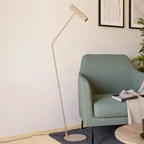 LED floor lamp Caminia, height 158.5 cm, sand-coloured, steel