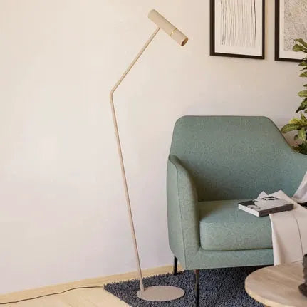 LED floor lamp Caminia, height 158.5 cm, sand-coloured, steel