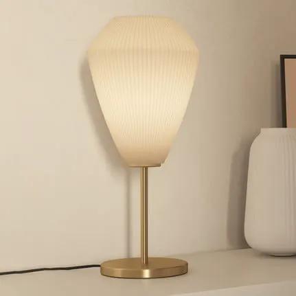 Caprarola table lamp, height 46 cm, sand colour/brass, glass