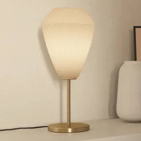 Caprarola table lamp, height 46 cm, sand colour/brass, glass