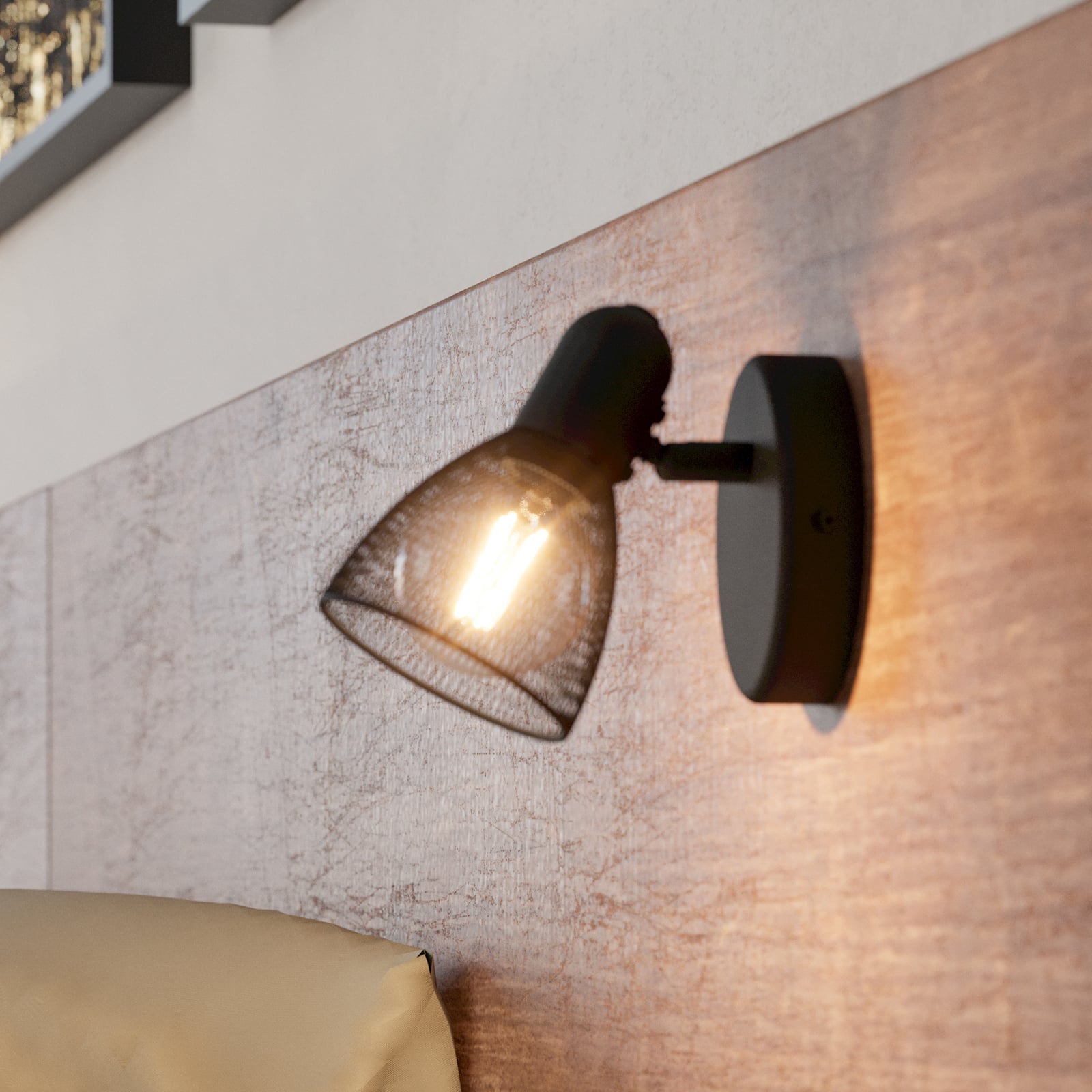 Carovigno wall spotlight, height 10.5 cm, black, steel