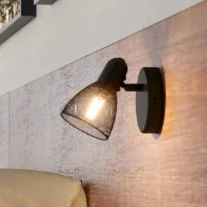 Carovigno wall spotlight, height 10.5 cm, black, steel