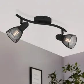 Corvigno downlight, length 36.5 cm, black, 2-bulb.
