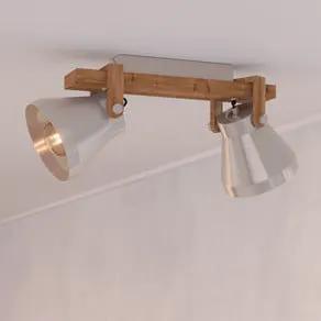 Cawton downlight, length 58.5 cm, steel/brown, 2-bulb.