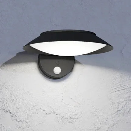 Cerrisi solar LED wall lamp, width 10.5 cm, black, sensor