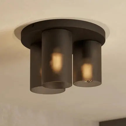 Colomera ceiling light, black/grey, 3-bulb.