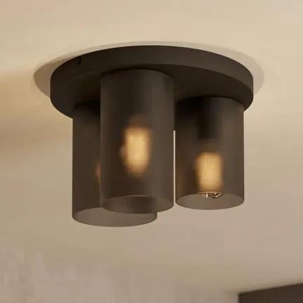 Colomera ceiling light, black/grey, 3-bulb.