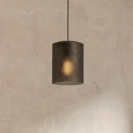 Colomera hanging light, Ø 15 cm, black/grey, glass