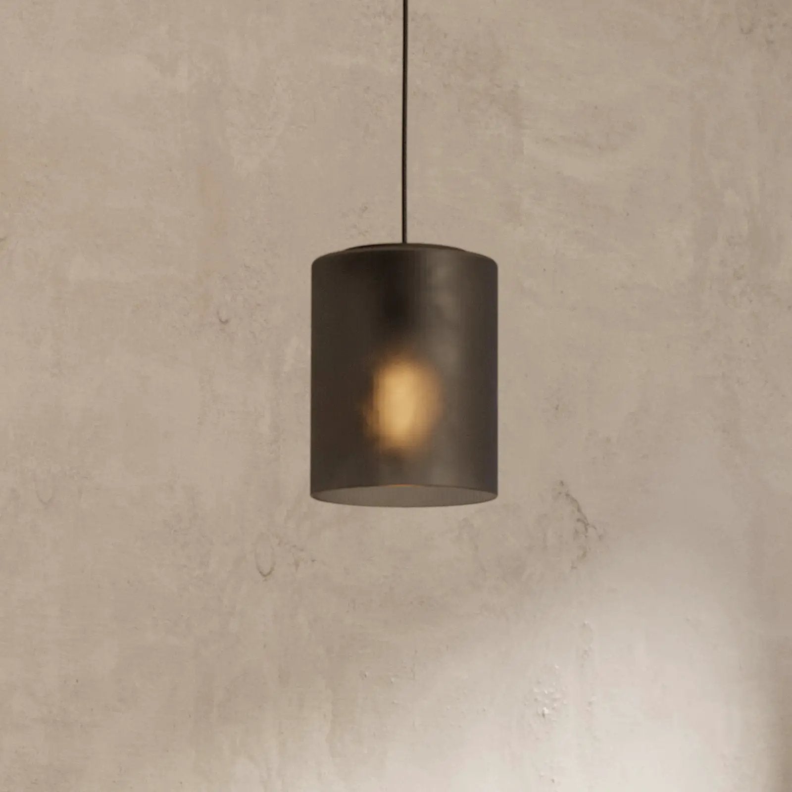 Colomera hanging light, Ø 15 cm, black/grey, glass