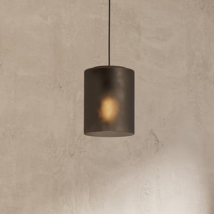 Colomera hanging light, Ø 15 cm, black/grey, glass