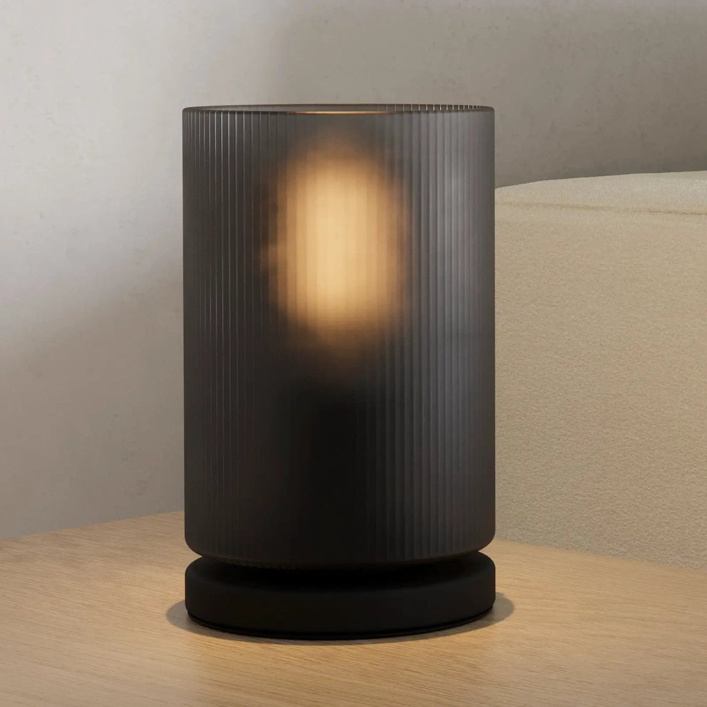Colomera table lamp, height 19.5 cm, black/grey, glass