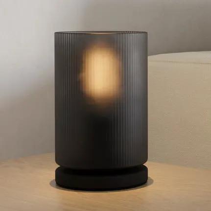 Colomera table lamp, height 19.5 cm, black/grey, glass