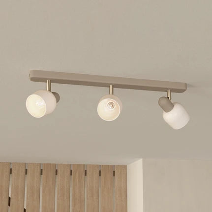 Corato downlight, sand/nickel/opal, 3-bulb.