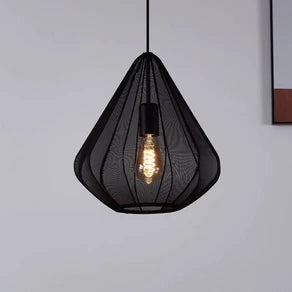 Dolwen pendant light, black, Ø 33.5 cm, fabric