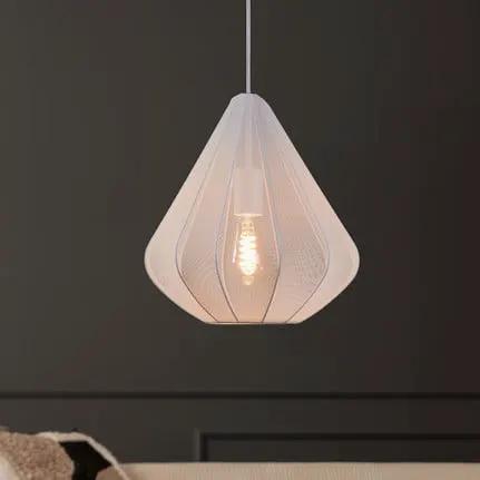 Dolwen pendant light, white, Ø 33.5 cm, fabric