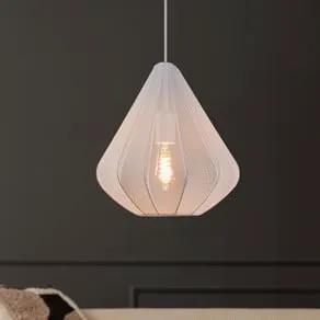 Dolwen pendant light, white, Ø 33.5 cm, fabric