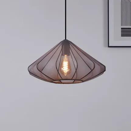 Dolwen pendant light, black, Ø 42.5 cm, fabric