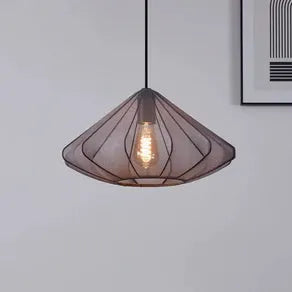 Dolwen pendant light, black, Ø 42.5 cm, fabric