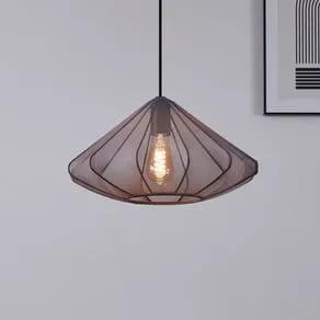 Dolwen pendant light, black, Ø 42.5 cm, fabric