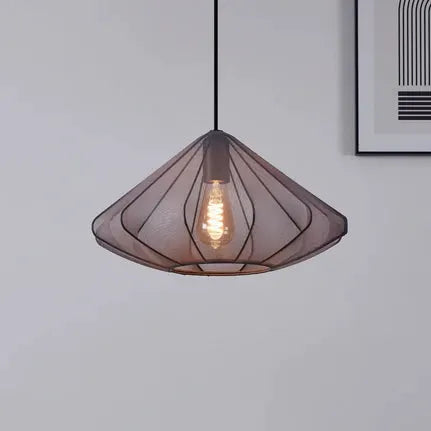 Dolwen pendant light, black, Ø 42.5 cm, fabric