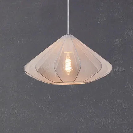 Dolwen pendant light, white, Ø 42.5 cm, fabric