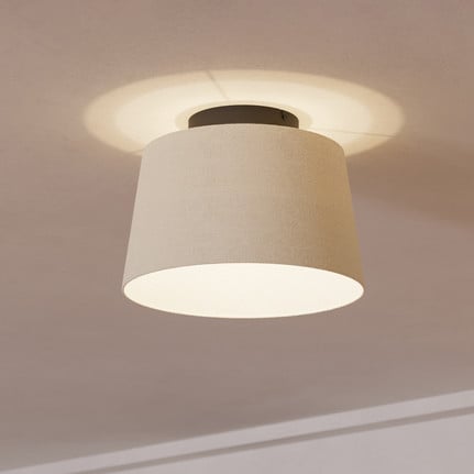 Febres ceiling light, Ø 35 cm, black and white, fabric