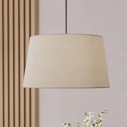 Febres pendant light, Ø 35 cm, black and white, fabric