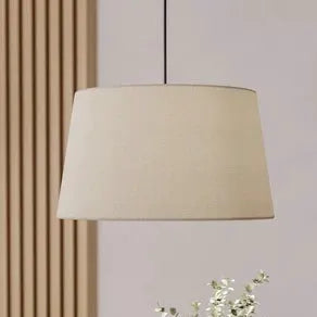Febres pendant light, Ø 35 cm, black and white, fabric