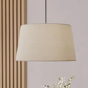 Febres pendant light, Ø 35 cm, black and white, fabric