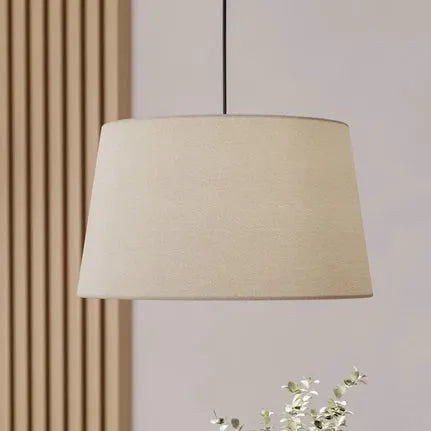 Febres pendant light, Ø 35 cm, black and white, fabric