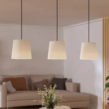 Febres pendant light, black/white, 3-bulb.