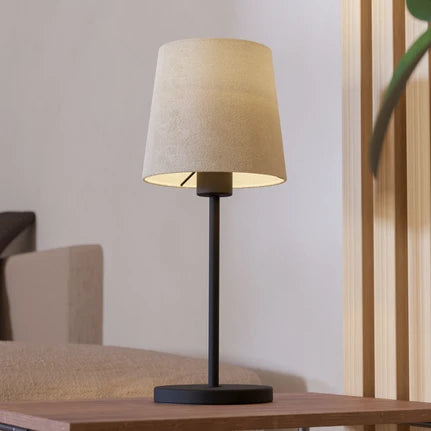 Febres table lamp, height 44 cm, black and white, steel and fabric