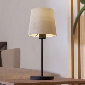Febres table lamp, height 44 cm, black and white, steel and fabric