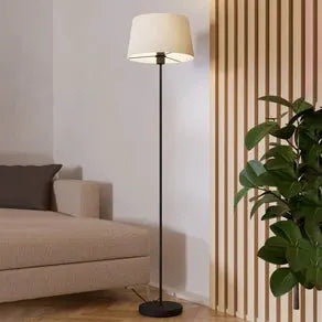 Febres floor lamp, height 153 cm, black and white, steel and fabric