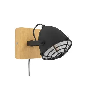Gatebeck ceiling spotlight, wood/black, wood