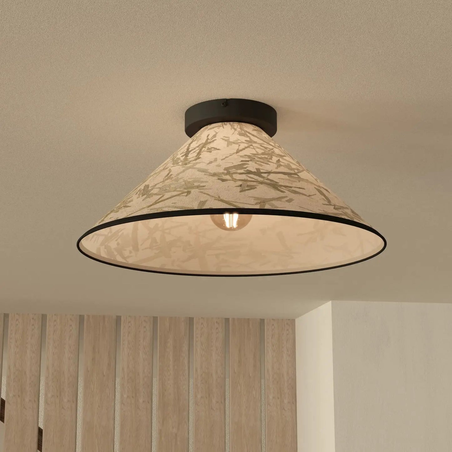 Oxpark ceiling light, Ø 42 cm, green/white/black, fabric