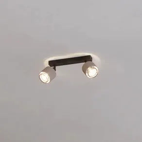 Rosley downlight, length 31 cm, black/natural, 2-bulb.