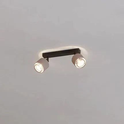 Rosley downlight, length 31 cm, black/natural, 2-bulb.
