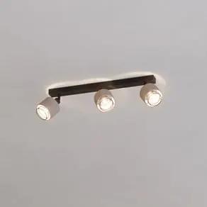 Rosley downlight, length 43 cm, black/natural, 3-bulb.