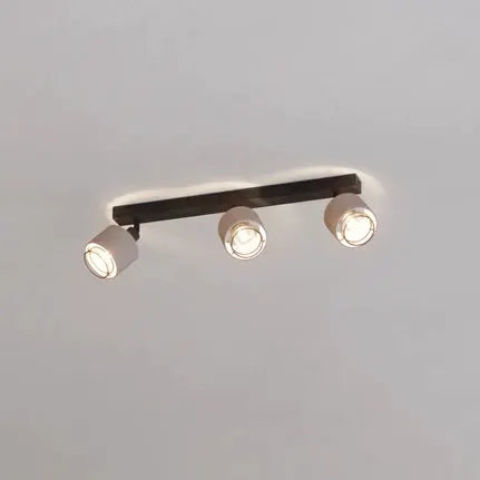 Rosley downlight, length 43 cm, black/natural, 3-bulb.